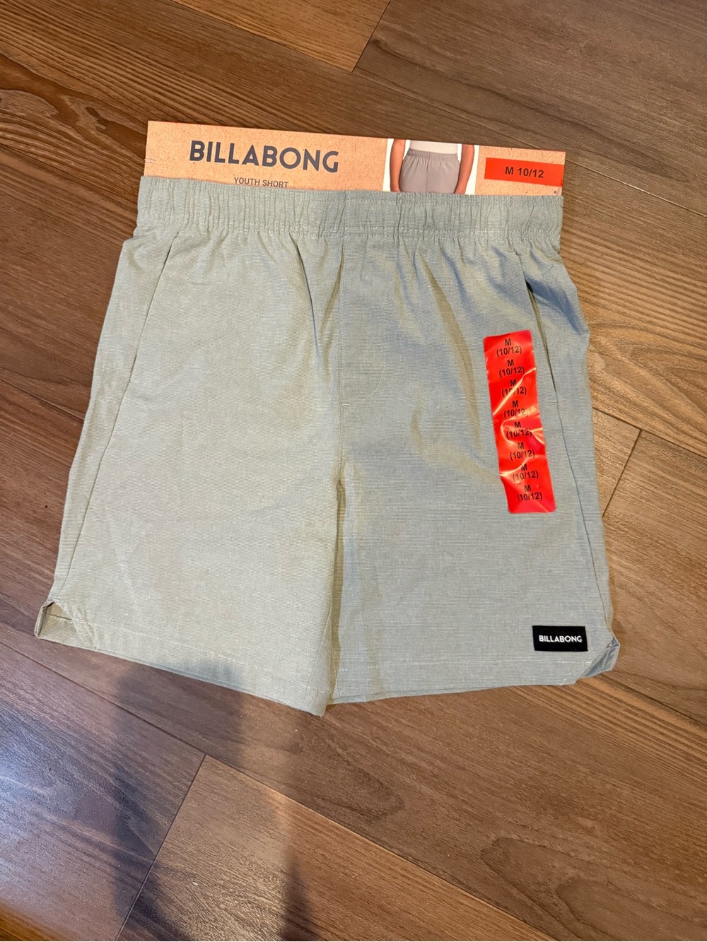 Billabong Kids Sage Green Elastic Waist Shorts